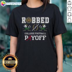 Top Notre Dame Fighting Irish and Alabama Crimson Tide CFP Playoff ladies tee featuring vibrant team colors and logo.