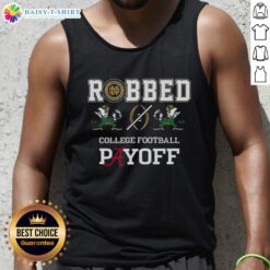 Alt Text: Stylish tank top featuring Notre Dame Fighting Irish and Alabama Crimson Tide logos for CFP playoff fans.