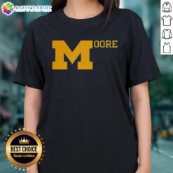Top Sherrone Moore Michigan Football Ladies Tee featuring vibrant team colors and stylish design for female fans.