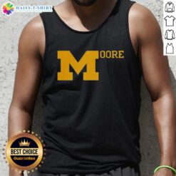 Top Sherrone Moore Michigan Football tank top featuring vibrant team colors and logo, perfect for game day wear.