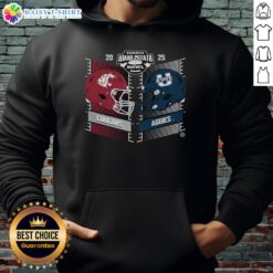 2025 Famous Idaho Potato Bowl hoodie featuring Washington State Cougars vs Utah State Aggies design.