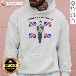 Awesome Eric Bristow Crafty Cockney hoodie featuring a stylish British flag design, perfect for darts fans and casual wear.