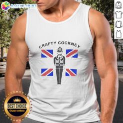 Awesome Eric Bristow Crafty Cockney British Flag Tank Top showcasing a vibrant design celebrating British darts legend Eric Bristow.