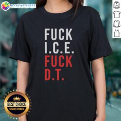 Awesome F*ck Ice and F*ck DT ladies tee showcasing a bold graphic design on a stylish women's t-shirt.