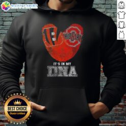 Awesome Fingerprints Cincinnati Bengals X Ohio State Buckeyes hoodie showcasing team spirit and DNA-inspired design.
