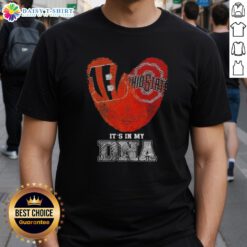 Awesome Fingerprints Cincinnati Bengals X Ohio State Buckeyes T-Shirt showcasing DNA pride for fans of both teams.