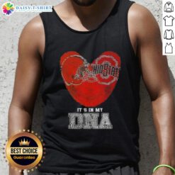 Awesome Fingerprints Cleveland Browns X Ohio State Buckeyes It's In My DNA tank top featuring team logos and vibrant design.