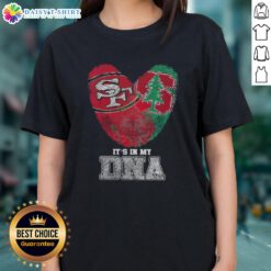 Awesome Fingerprints San Francisco 49ers x Stanford Cardinal It's in My DNA ladies tee showcasing team spirit.