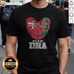Awesome Fingerprints San Francisco 49ers X Stanford Cardinal DNA T-Shirt showcasing team spirit and unique design.