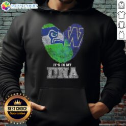 Awesome Fingerprints Seattle Seahawks X Washington Huskies hoodie showcasing team spirit and DNA-inspired design.