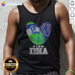 Awesome Fingerprints Seattle Seahawks X Washington Huskies tank top featuring DNA design, perfect for sports fans.