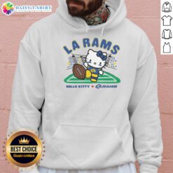 Awesome Hello Kitty X Los Angeles Rams Kickoff Hoodie featuring vibrant graphics and cozy design for fans.