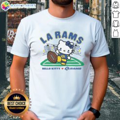 Awesome Hello Kitty X Los Angeles Rams Kickoff T-Shirt featuring a playful design for fans and collectors.