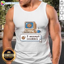 Stylish Awesome I Accept Cookies Tank Top in vibrant colors, perfect for casual summer wear and cookie lovers.