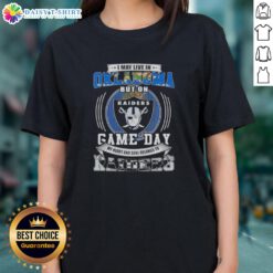 Stylish ladies tee featuring 'My heart belongs to Las Vegas Raiders' design for Oklahoma fans on game day.