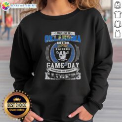 Stylish sweatshirt featuring 'My Heart and Soul Belongs to Las Vegas Raiders' perfect for game day in Oklahoma.