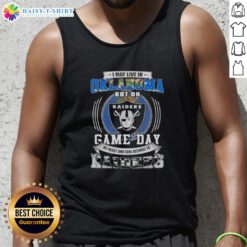 Stylish tank top featuring 'My Heart and Soul Belongs to Las Vegas Raiders' design, perfect for game day in Oklahoma.