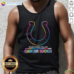 Awesome Indianapolis Colts football tank top featuring colorful cancer awareness logo design.