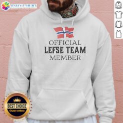 Awesome Official Lefse Team Member wearing a cozy Norwegian hoodie, perfect for celebrating Norwegian culture.