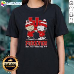 Awesome Peanut Snoopy and Charlie Brown Utah Utes Forever tee for ladies, celebrating team spirit beyond just winning.