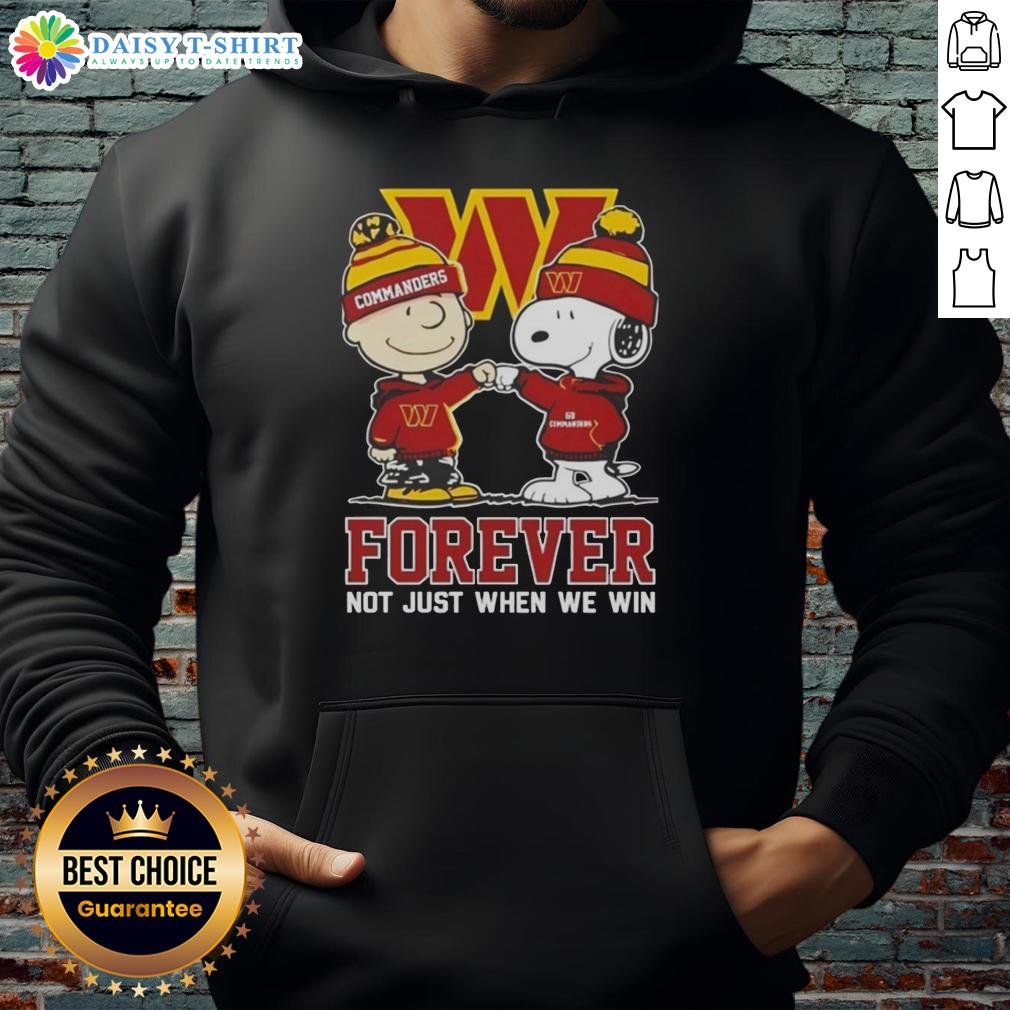 Awesome Peanut Snoopy and Charlie Brown hoodie for Washington Commanders fans, celebrating team spirit beyond just wins.