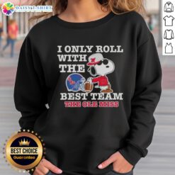 Awesome Peanuts Snoopy sweatshirt for Ole Miss Rebels fans, showcasing team spirit and love for football.