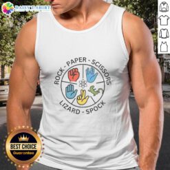 Awesome Rock Paper Scissors tank top featuring bold graphic design, perfect for casual wear and game lovers.