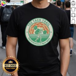 Awesome Skeleton Taco Trail Peak Performance T-Shirt featuring vibrant design and agave spirits theme.