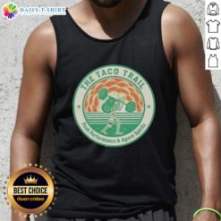 Awesome Skeleton The Taco Trail tank top featuring vibrant graphics, perfect for peak performance and agave spirits lovers.