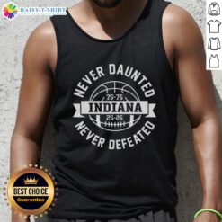 Indiana Hoosiers tank top celebrating 'Good 50 Years in the Making: Never Daunted, Never Defeated' 2025 National Champions.