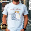 Good Cat No Ice Please Caricature T-Shirt featuring a playful cat design, perfect for cat lovers and quirky fashion.