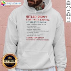 Good Hitler Didn't Start With Camps Hoodie - Thought-provoking design addressing historical parallels and societal issues.