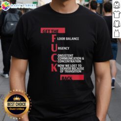 Good Jeff Van Gundy Get The Fck Back T-Shirt featuring bold text design, perfect for basketball fans and humor enthusiasts.