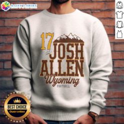 Good Josh Allen 17 Wyoming Cowboys Football Signature Sweatshirt featuring bold graphics and a cozy design for fans.