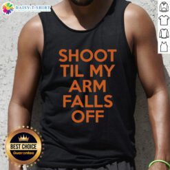Kevin Durant tank top with 'Shoot Til My Arm Falls Off' print, perfect for basketball fans and workout enthusiasts.