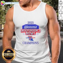 Alt Text: Good Louisiana Tech Bulldogs 2025 Independence Bowl Champions logo tank top showcasing team spirit and pride.