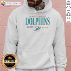 Alt Text: Vintage Miami Dolphins NFL Super Bowl Champions hoodie featuring the team's iconic logo and championship details.