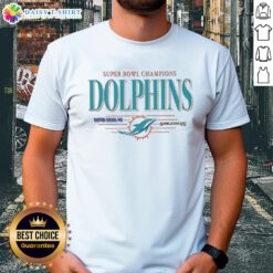 Alt Text: Vintage Miami Dolphins NFL Super Bowl Champions T-Shirt showcasing the team's iconic logo and championship pride.