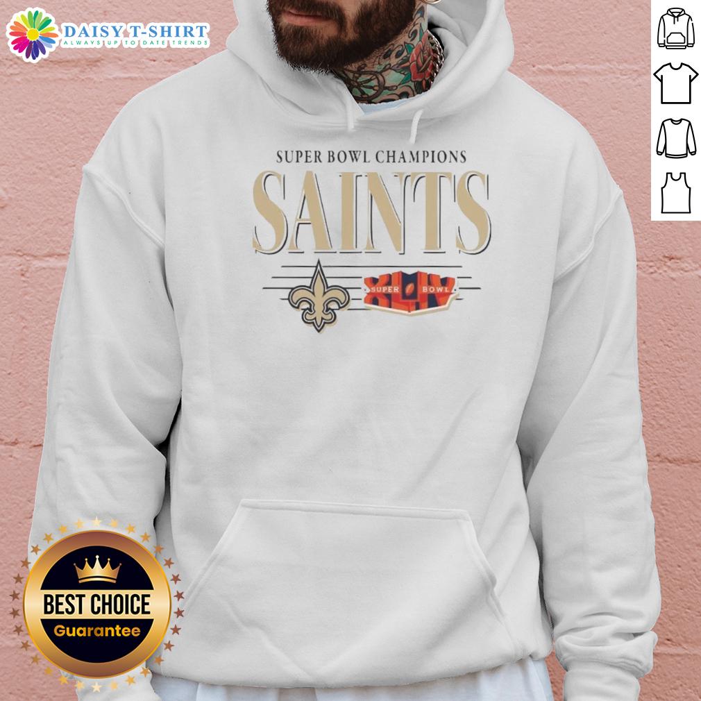 Vintage New Orleans Saints NFL Super Bowl Champions hoodie featuring the team's championship logo in classic style.
