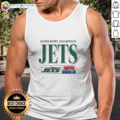 Alt Text: Vintage New York Jets NFL Super Bowl Champions tank top featuring the team's classic logo.