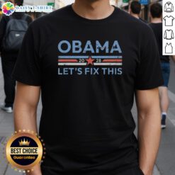 Good Obama 2028 Political Protest Rally 'Let's Fix This' T-Shirt featuring bold graphics and vibrant colors for activism.