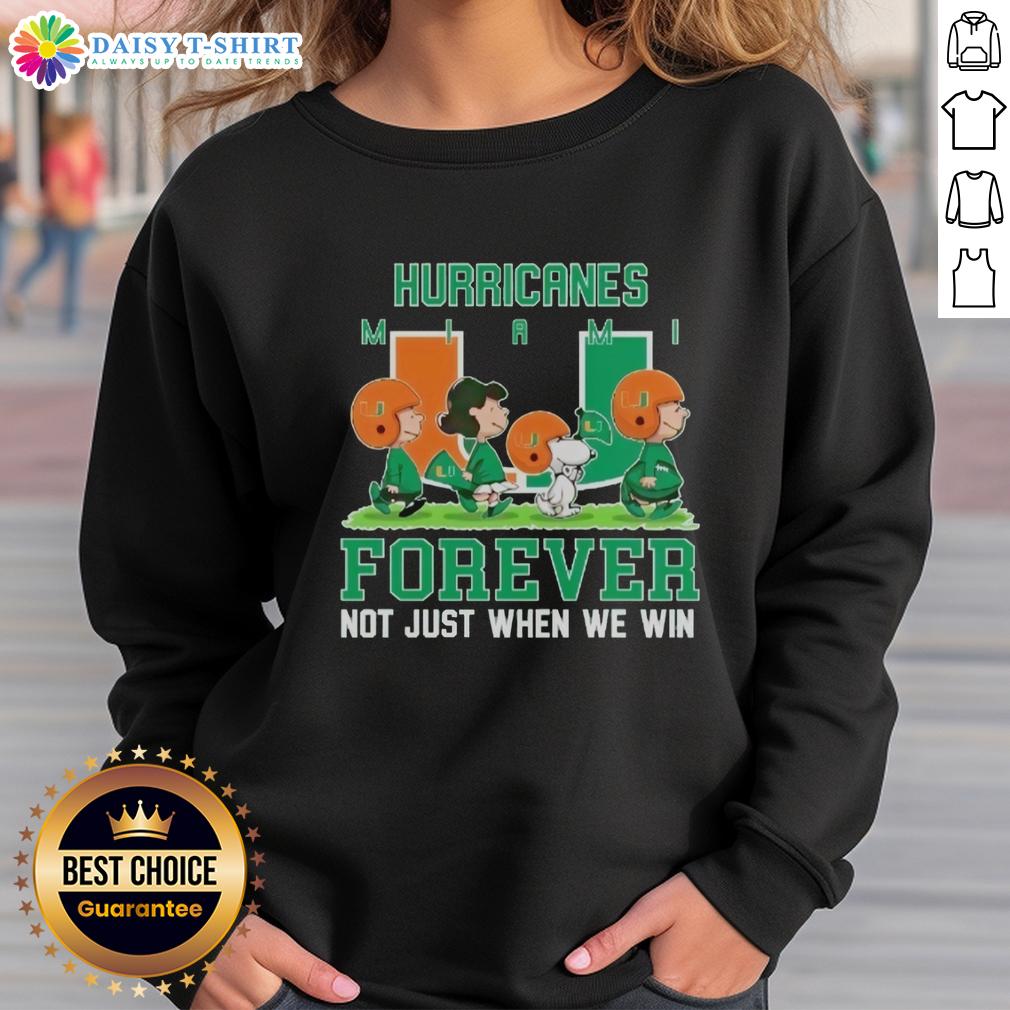 Good Peanuts Miami Hurricanes Forever sweatshirt in vibrant colors, perfect for fans celebrating their team spirit.