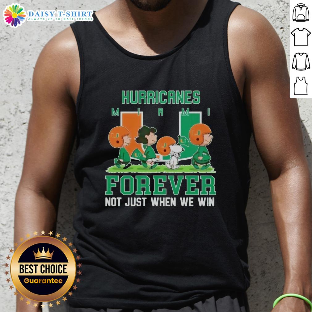 Good Peanuts Miami Hurricanes Forever tank top featuring bold design, perfect for fans celebrating team spirit all year.