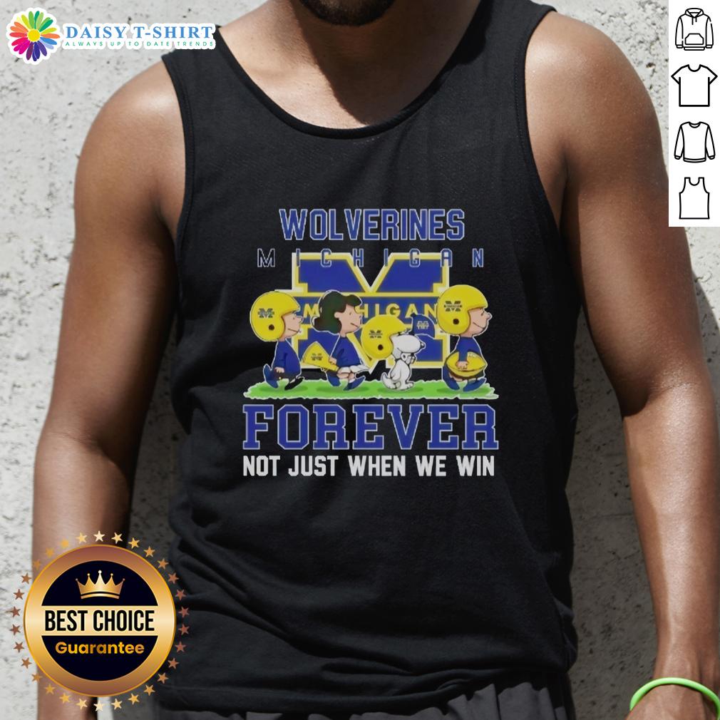 Good Peanuts Michigan Wolverines Forever tank top showcasing team spirit for fans, perfect for game day or casual wear.