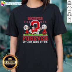 Good Peanuts Ohio State Buckeyes Forever tee for ladies, showcasing team pride beyond just victories.