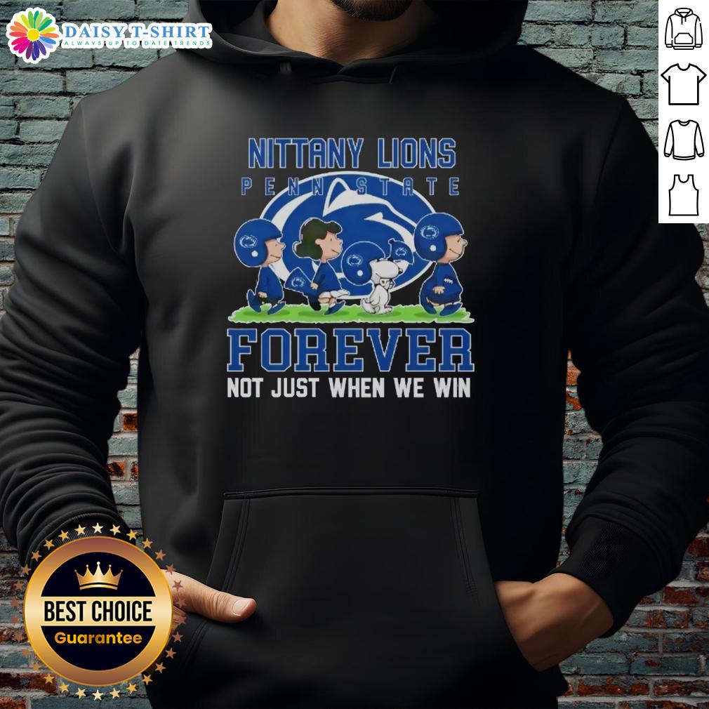 Good Peanuts Penn State Nittany Lions Forever hoodie in navy blue, showcasing team spirit beyond just winning.