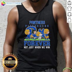Good Peanuts Pitt Panthers Forever tank top in navy blue, showcasing team spirit beyond just winning games.