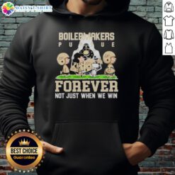Good Peanuts Purdue Boilermakers Forever hoodie in black, celebrating team spirit and loyalty beyond just victories.