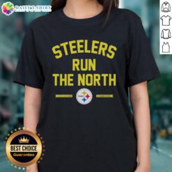 Good Pittsburgh Steelers Run the North 2025 Division Champions Ladies Tee showcasing team pride and style.