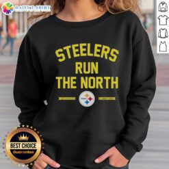 Good Pittsburgh Steelers Run the North 2025 Division Champions sweatshirt featuring bold team graphics and vibrant colors.